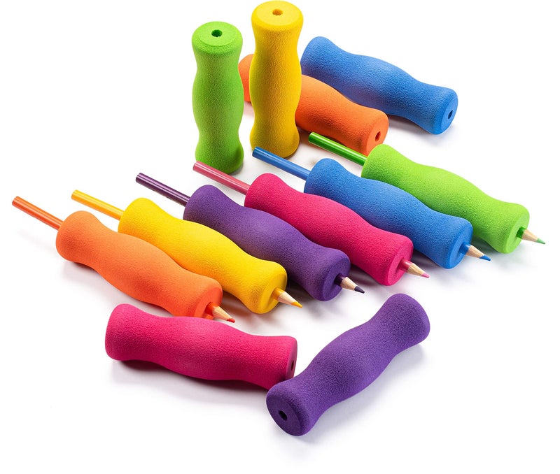 Special Supplies Long Foam Pencil Grips for Kids Adults Colorful  Cushioned Holders for Handwriting  Drawing  Coloring | Ergonomic Right or Left-Handed Use | Reusable (12) - Image 5